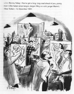 Artist cartoon in The New Yorker 1951 by Barney Tobey